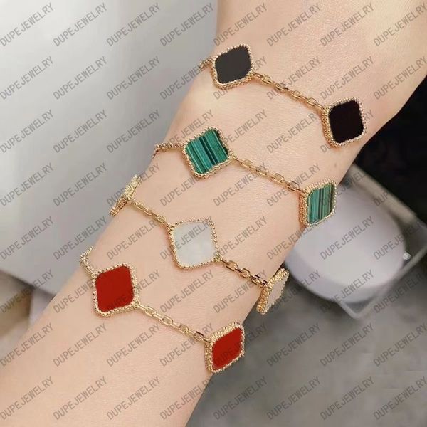 Luxury Dupes Designer Four Leaf Clover Charm Bracelets Bangle Chain 18k Gold Agate Shell Mother-Of-Pearl For Women Girl Wedding Mother' Day Jewelry Women Gifts
Luxury Dupes Designer Four Leaf Clover Charm Bracelets Bangle Chain 18k Gold Agate Shell Mother-Of-Pearl For Women Girl Wedding Mother' Day Jewelry Women Gifts