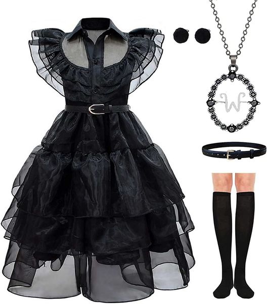 magwei wednesday addams costume dress for kids girls addams family cosplay halloween party dress up suit 3-12y, Red;black
magwei wednesday addams costume dress for kids girls addams family cosplay halloween party dress up suit 3-12y, Red;black
