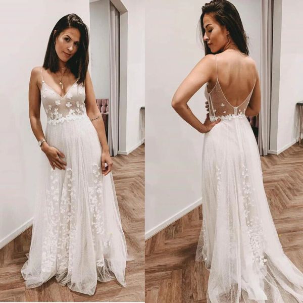 2023 gorgeous boho wedding dresses bridal gown spaghetti straps sleeveless tulle a line lace applique custom plus size country beach vestido, White
2023 gorgeous boho wedding dresses bridal gown spaghetti straps sleeveless tulle a line lace applique custom plus size country beach vestido, White