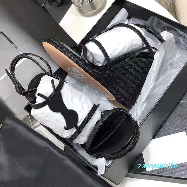 with box cassandra wedge espadrilles designer sandals leather pumps straw weaving parting wedding dress shoes ankle strap platform yslity yd, Black
with box cassandra wedge espadrilles designer sandals leather pumps straw weaving parting wedding dress shoes ankle strap platform yslity yd, Black