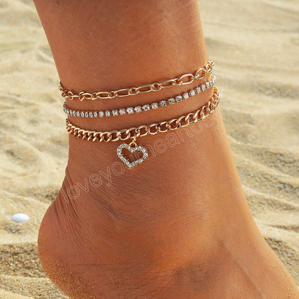 gold color multilayer chain anklet for women crystal heart pendant anklets fashion summer jewelry gifts, Red;blue
gold color multilayer chain anklet for women crystal heart pendant anklets fashion summer jewelry gifts, Red;blue
