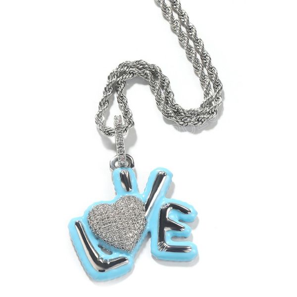 love letter necklace decoration hip hop diamond love personalized trend creative pendant necklace, Silver
love letter necklace decoration hip hop diamond love personalized trend creative pendant necklace, Silver