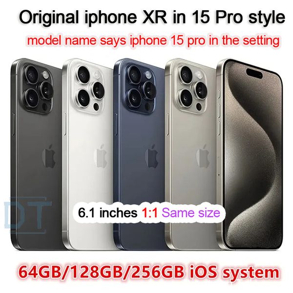 

Apple Original XR in Iphone 15 Pro Flat Screen Cellphone Unlocked with Iphone15pro Box&camera Appearance 3G RAM 64GB 128GB 256GB ROM Mobilephone,a+condition