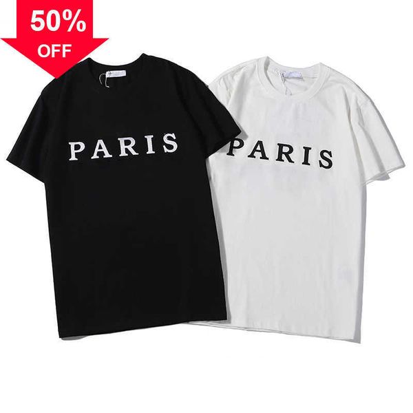 men's polos summer mens and womens designers shirt fashion brand short sleeved paris casual loose cotton shirts s to 2xl size, White;black
men's polos summer mens and womens designers shirt fashion brand short sleeved paris casual loose cotton shirts s to 2xl size, White;black