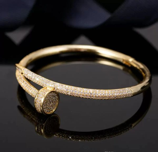 fashion classic christening bangle nail bracelet designer ladies and men full rhinestone nail bracelet 18k gold plated bracelet couples jewe, Black
fashion classic christening bangle nail bracelet designer ladies and men full rhinestone nail bracelet 18k gold plated bracelet couples jewe, Black