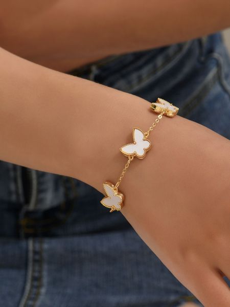 classic design colorful clover charm bracelet 18k gold stainless steel jewelry for women gift, Golden;silver
classic design colorful clover charm bracelet 18k gold stainless steel jewelry for women gift, Golden;silver