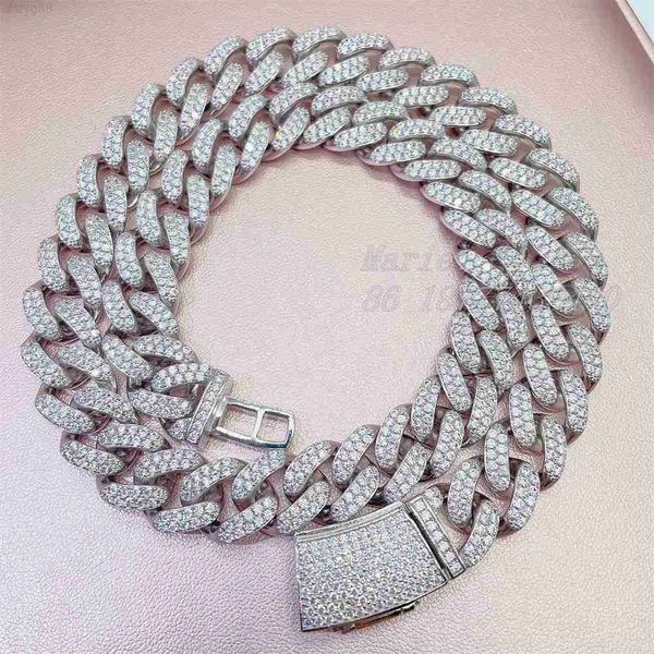 pass diamond tester 14mm s925 hip hop jewelry custom miami cuban link iced out moissanite cuban chain, Silver 
pass diamond tester 14mm s925 hip hop jewelry custom miami cuban link iced out moissanite cuban chain, Silver