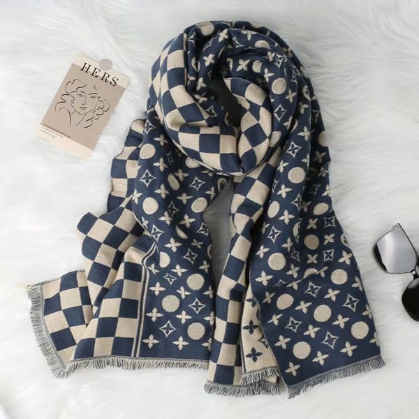 chessboard style high appearance designer cashmere scarf for women's new high-end and non collision autumn and winter scarf, Blue;gray
chessboard style high appearance designer cashmere scarf for women's new high-end and non collision autumn and winter scarf, Blue;gray