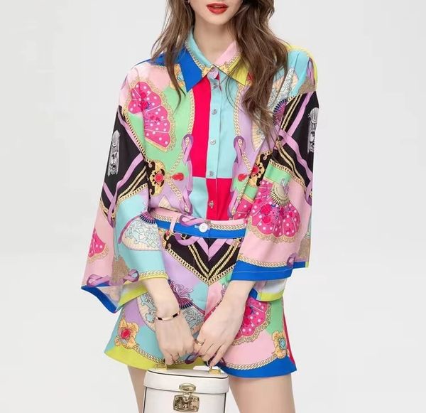 fashion two piece dress european and american vintage style long sleeve loose fit single breasted printed shirt two piece high waist wide le, White
fashion two piece dress european and american vintage style long sleeve loose fit single breasted printed shirt two piece high waist wide le, White