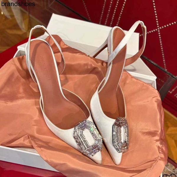 23 early spring new amina muaddi pointed rhinestone high heels with silk wrap back strap slim heel sandals for women, Black
23 early spring new amina muaddi pointed rhinestone high heels with silk wrap back strap slim heel sandals for women, Black