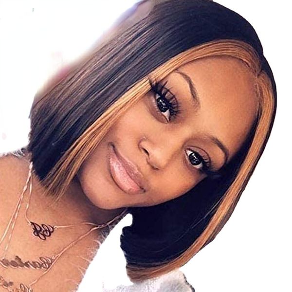 highlight colored short bob wig 13x4 transparent lace frontal human hair wigs for women pre plucked t part highlights bob wig, Black;brown
highlight colored short bob wig 13x4 transparent lace frontal human hair wigs for women pre plucked t part highlights bob wig, Black;brown