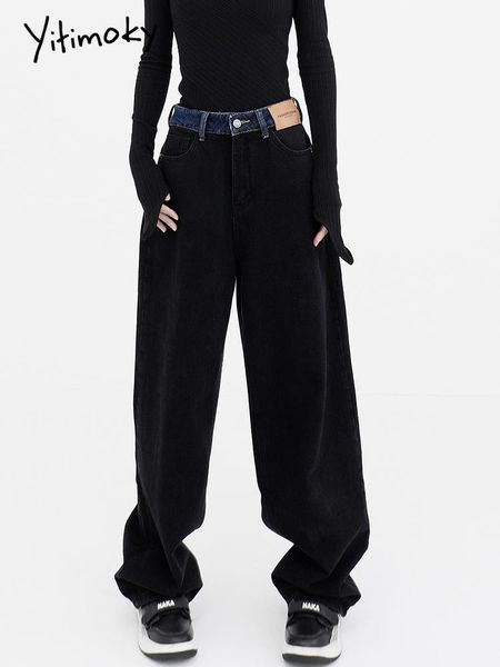 jeans yitimoky jeans woman splicing harajuku vintage black bf style streetwear match loose fashion high waist femme y2k denim trousers, Blue
jeans yitimoky jeans woman splicing harajuku vintage black bf style streetwear match loose fashion high waist femme y2k denim trousers, Blue