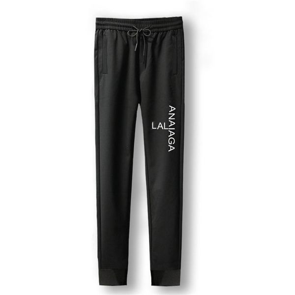 2023 new mens mens pants ice silk thin slim joker casual pants bundle feet pants harem pants men a3, Black