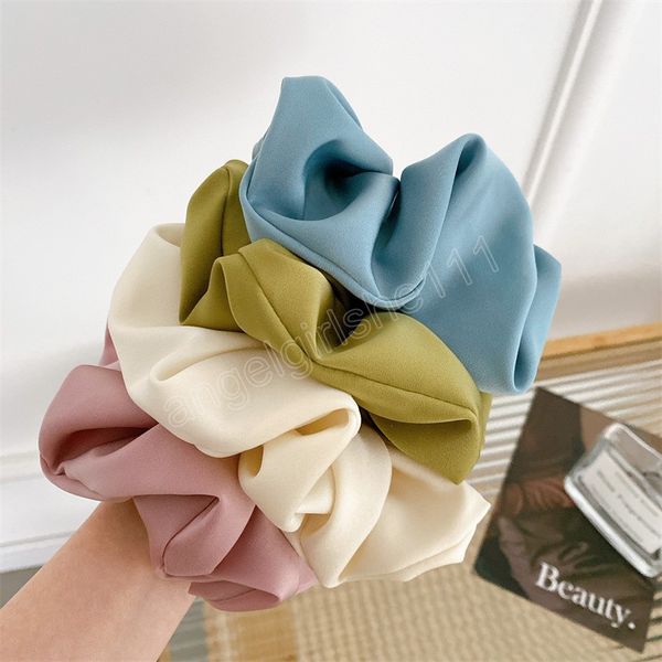 french woman large retro satin elastics hair band girls solid color scrunchies hair ties ladies ponytail hold hair accessories, Slivery;white
french woman large retro satin elastics hair band girls solid color scrunchies hair ties ladies ponytail hold hair accessories, Slivery;white