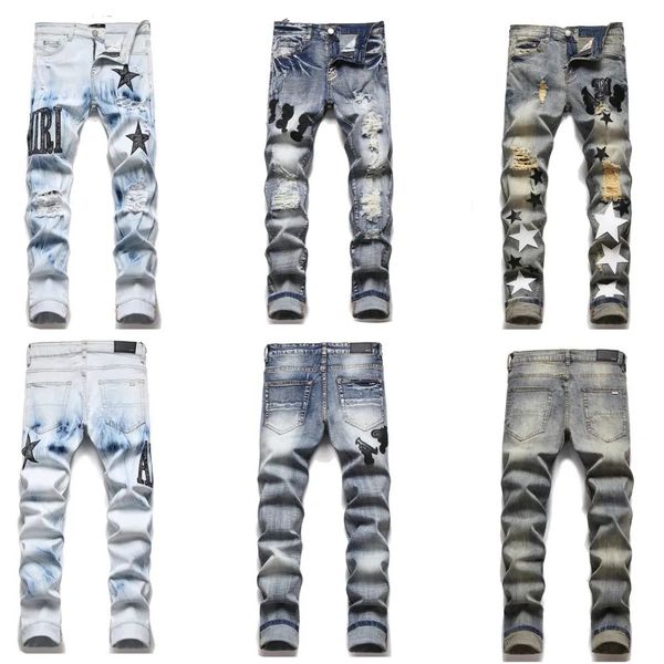 mens designer jeans slim patchwork paige jeans denim stars pattern design pants letters torn tattered knee denim trouser classic pants j wcr, Blue
mens designer jeans slim patchwork paige jeans denim stars pattern design pants letters torn tattered knee denim trouser classic pants j wcr, Blue