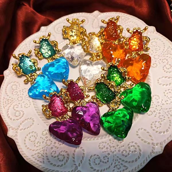 pearl diamond earrings medieval retro candy color transparent white purple green blue love stereo pendant luxury designer earrings, Golden
pearl diamond earrings medieval retro candy color transparent white purple green blue love stereo pendant luxury designer earrings, Golden