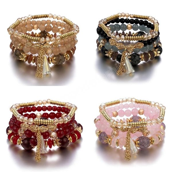 4pcs tassel charm beads bracelet set for women colorful glass beaded chain bangle female bohemian jewelry, Golden;silver
4pcs tassel charm beads bracelet set for women colorful glass beaded chain bangle female bohemian jewelry, Golden;silver