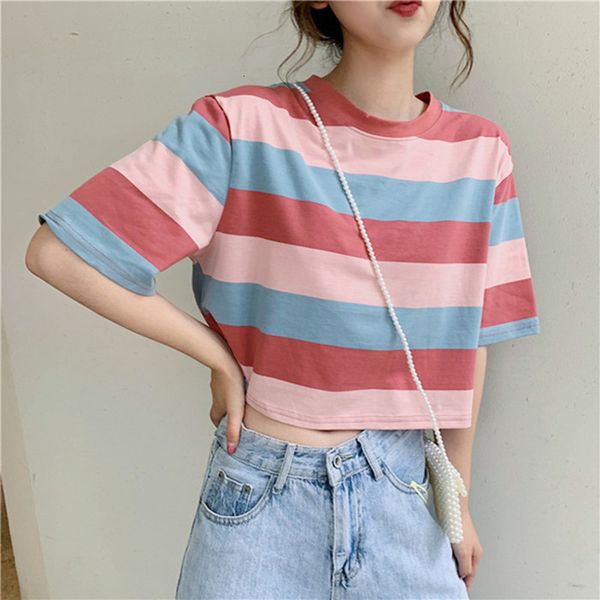 women's t-shirt women tshirt short y2k aesthetic short sleeve tees stripe harajuku kawaii oversize drop vintage female clothing 230414, White
women's t-shirt women tshirt short y2k aesthetic short sleeve tees stripe harajuku kawaii oversize drop vintage female clothing 230414, White