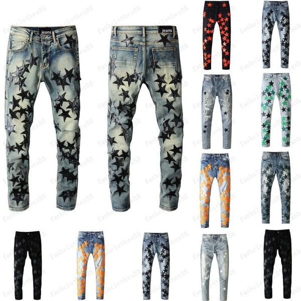 men's jeans designer ripped slim fit skinny men's pants orange star patch wearable biker stretchy biker trendy long straight hip h, Blue
men's jeans designer ripped slim fit skinny men's pants orange star patch wearable biker stretchy biker trendy long straight hip h, Blue