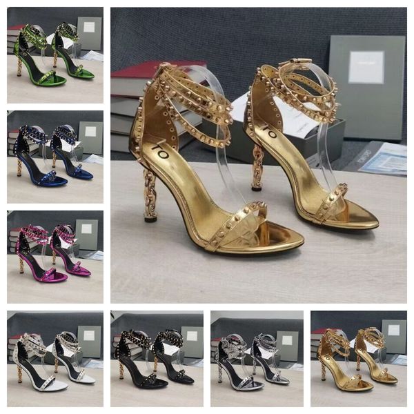 women sandal tom-f- high heels luxury brand design spike shoes mirror leather and chain heel chains ankle strap sandals shoes pointe toe pad, Black
women sandal tom-f- high heels luxury brand design spike shoes mirror leather and chain heel chains ankle strap sandals shoes pointe toe pad, Black