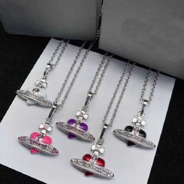 western empress dowager vivian vivienne large wine red love baking varnish flash diamond saturn necklace net popular female, Silver
western empress dowager vivian vivienne large wine red love baking varnish flash diamond saturn necklace net popular female, Silver