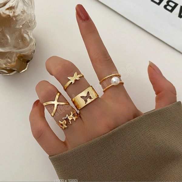 gold color butterfly hollow ring set fashion imitation pearls star open rings for women vintage women jewelry gift, Silver
gold color butterfly hollow ring set fashion imitation pearls star open rings for women vintage women jewelry gift, Silver