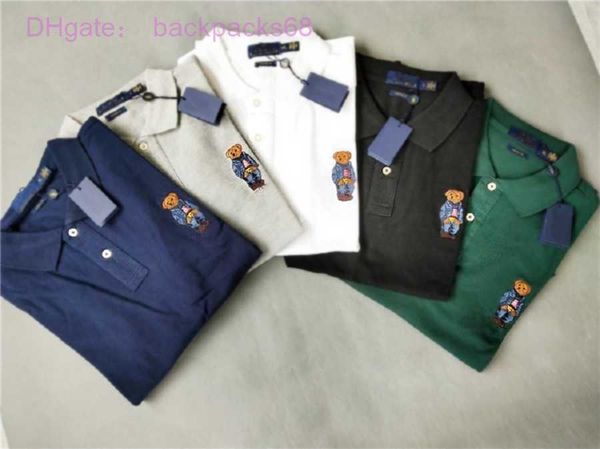 men's polos lapel short-sleeved men's casual shirt embroidered bear t-shirt british business sports pure cotton, White;black
men's polos lapel short-sleeved men's casual shirt embroidered bear t-shirt british business sports pure cotton, White;black