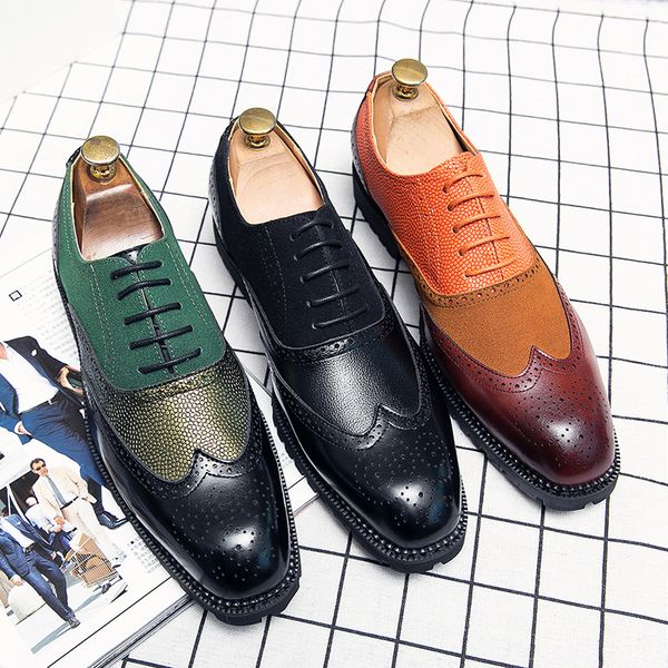 men shoes retro dress shoes business real leather lace-up footwear formal shoes for wedding party big size, Black
men shoes retro dress shoes business real leather lace-up footwear formal shoes for wedding party big size, Black