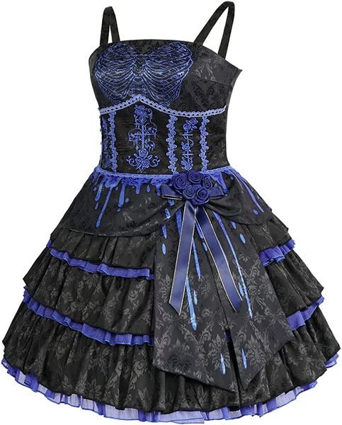 zzeqyg womens gothic dress sleeveless halloween masquerade cosplay costume lace layers dresses, Red;black
zzeqyg womens gothic dress sleeveless halloween masquerade cosplay costume lace layers dresses, Red;black