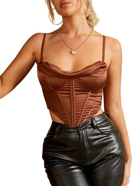 satin spaghetti strap party crop rave cute zip back outfits corset y2k fashion bustiers for women, Red;black
satin spaghetti strap party crop rave cute zip back outfits corset y2k fashion bustiers for women, Red;black