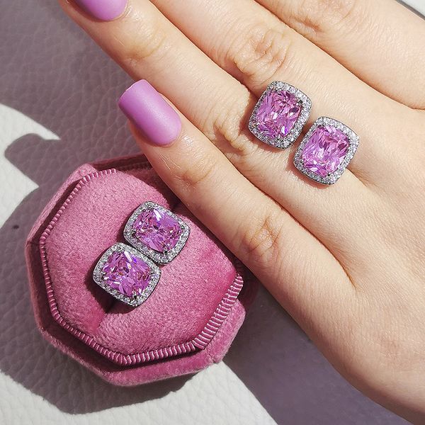 cushion cut lab pink diamond stud earring 925 sterling silver jewelry engagement wedding earrings for women charm promise gift, Golden;silver
cushion cut lab pink diamond stud earring 925 sterling silver jewelry engagement wedding earrings for women charm promise gift, Golden;silver