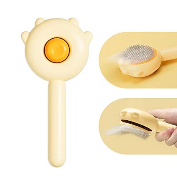 

Cat Dog Brush for Shedding, Self Cleaning Slicker Brush for Dogs, Rabbit Brush, Perfect for Grooming Long and Short Haired Dogs Cats