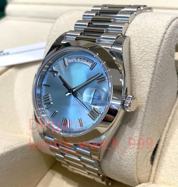 luxury wristwatch automatic men's platinum ice blue day-date 2023 watch 40mm 228206 fully automatic mechanical movement 3235, Slivery;brown
luxury wristwatch automatic men's platinum ice blue day-date 2023 watch 40mm 228206 fully automatic mechanical movement 3235, Slivery;brown