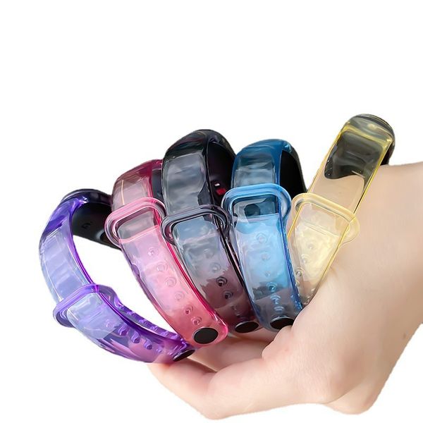 

For Xiaomi Miband 8 Strap 7 6 5 4 3 Sport Replacement Silicone Color Change Straps Smart watchband Bracelet for Mi band Strap Wristbands Pulseira Clear