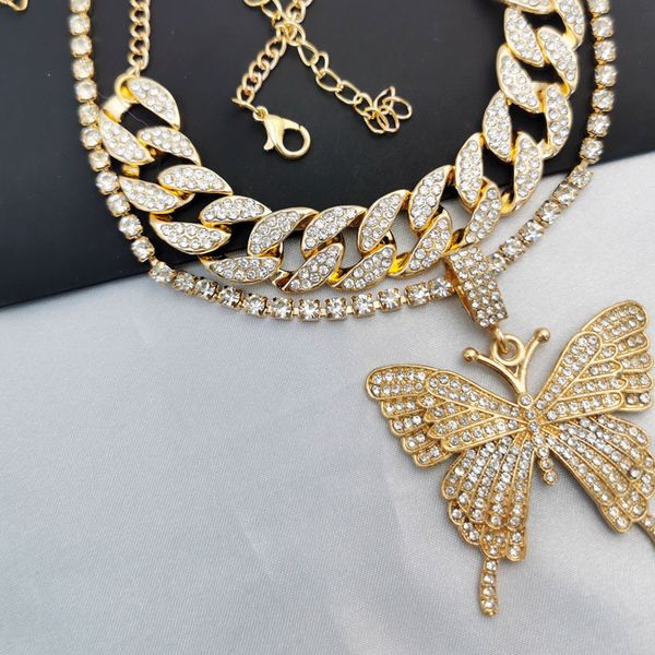 cuban clavicle chain set diamond pendant necklace set jewelry temperament cuban zircon butterfly rhinestone necklace hip hop accessories ten, Silver
cuban clavicle chain set diamond pendant necklace set jewelry temperament cuban zircon butterfly rhinestone necklace hip hop accessories ten, Silver