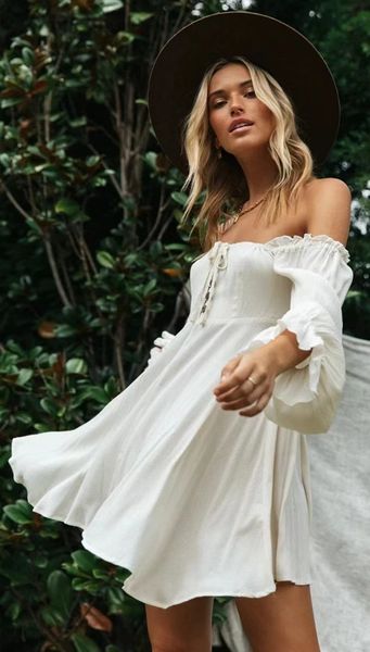 casual dresses autumn summer women ruffles a-line mini dress party beach backless pleated off shoulder long sleeve strapless, Black;gray
casual dresses autumn summer women ruffles a-line mini dress party beach backless pleated off shoulder long sleeve strapless, Black;gray