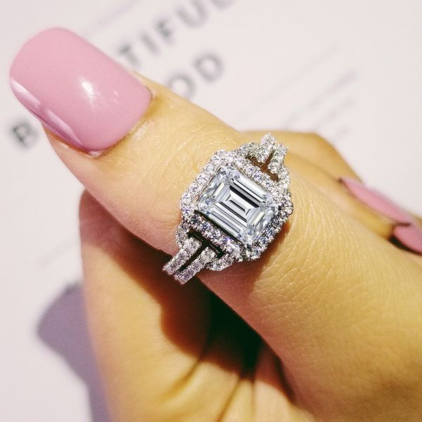 emerald cut diamond ring 925 sterling silver engagement wedding band rings for women bridal promise party jewelry gift, Slivery;golden
emerald cut diamond ring 925 sterling silver engagement wedding band rings for women bridal promise party jewelry gift, Slivery;golden
