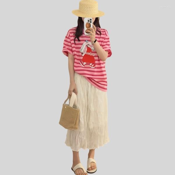 women's t shirts cute cartoon patch cotton casual shirt women 2023 summer short sleeve contrast stripe oversized tee large size, White
women's t shirts cute cartoon patch cotton casual shirt women 2023 summer short sleeve contrast stripe oversized tee large size, White