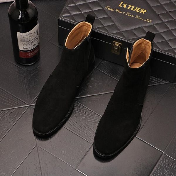 men new pointy micro suede boots british high shoes personality stylist cowboy boots men breathable ankle boots d2h23, Black
men new pointy micro suede boots british high shoes personality stylist cowboy boots men breathable ankle boots d2h23, Black