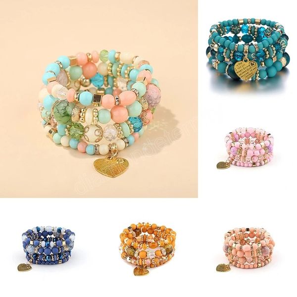 4pcs/set boho ethnic heart beaded bracelet set for women handmade crystal beads chain bangle female bohemia jewelry gift, Golden;silver
4pcs/set boho ethnic heart beaded bracelet set for women handmade crystal beads chain bangle female bohemia jewelry gift, Golden;silver