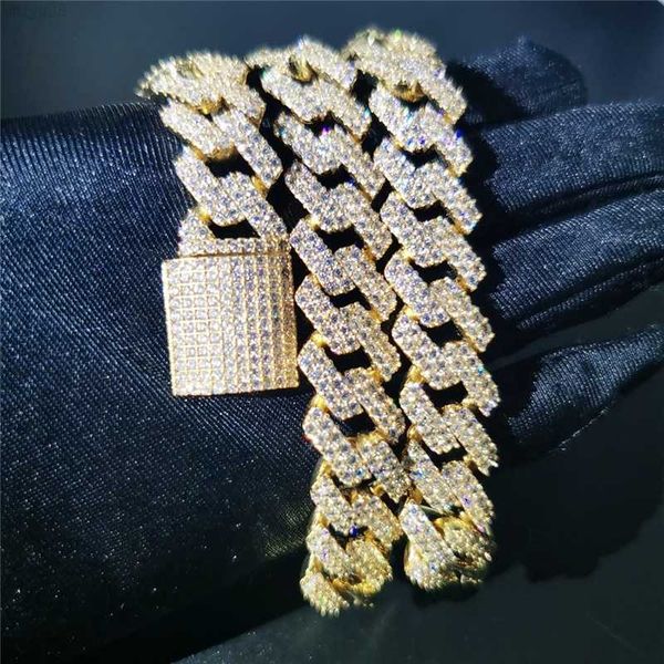 high end luxury jewelry iced out 15mm two row vvs1 moissanite cuban link chain necklace, Silver
high end luxury jewelry iced out 15mm two row vvs1 moissanite cuban link chain necklace, Silver
