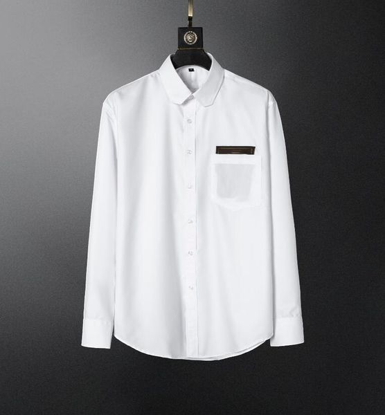 brand men's shirt casual long-sleeved business spring and summer designer solid color shirt -07, White;black
brand men's shirt casual long-sleeved business spring and summer designer solid color shirt -07, White;black