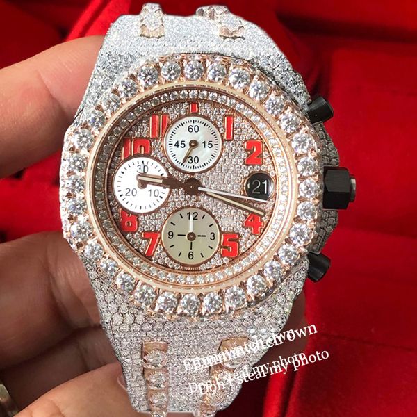 2023 new version vvs moissanite watch iced out eta luxury watches rose gold&silver 2 tone case pass test orange dial automatic iced out watc, Slivery;brown
2023 new version vvs moissanite watch iced out eta luxury watches rose gold&silver 2 tone case pass test orange dial automatic iced out watc, Slivery;brown