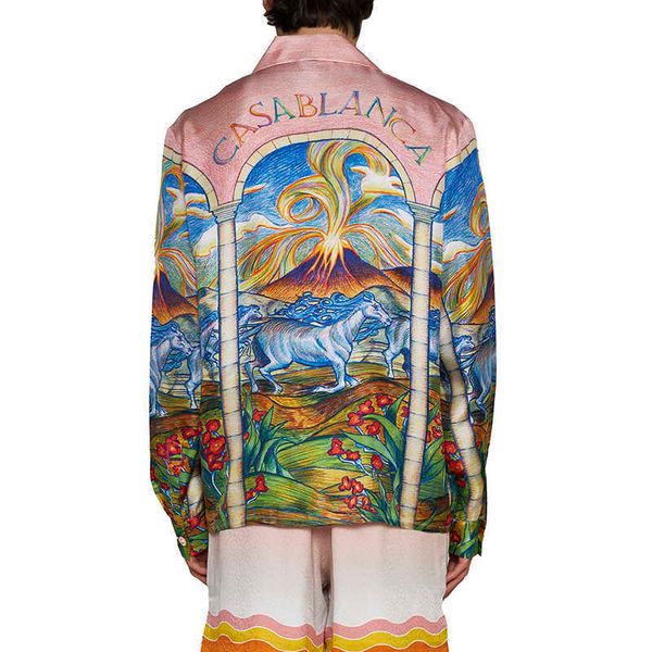 23ss casablanca volcano horse style shirt loose men and women designer shirts fashion long sleeve polos casablanc, White;black
23ss casablanca volcano horse style shirt loose men and women designer shirts fashion long sleeve polos casablanc, White;black