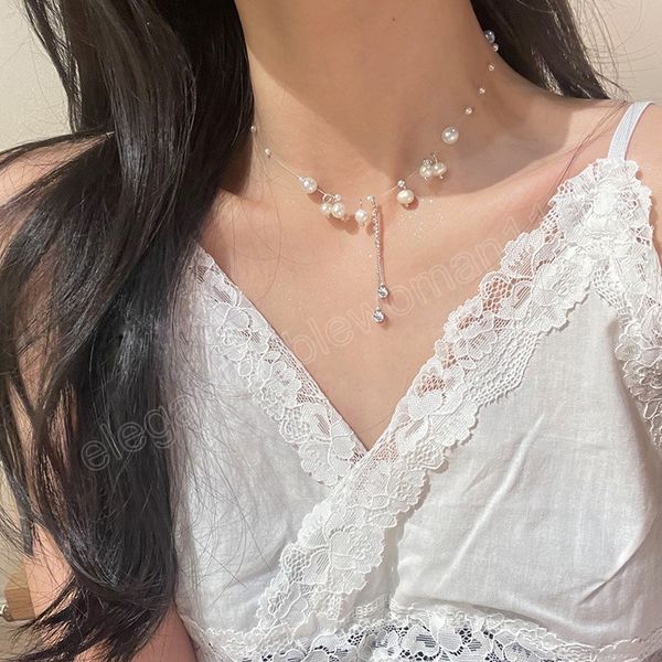 vintage imitation pearl tassel crystal choker necklace simple ins crystal pendant necklace for women fashion party women jewelry, Silver
vintage imitation pearl tassel crystal choker necklace simple ins crystal pendant necklace for women fashion party women jewelry, Silver