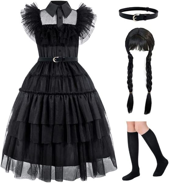 zalongye wednesday addams costume girls dress for kids addams family costumes halloween cosplay party dress 4-13y, Red;black
zalongye wednesday addams costume girls dress for kids addams family costumes halloween cosplay party dress 4-13y, Red;black
