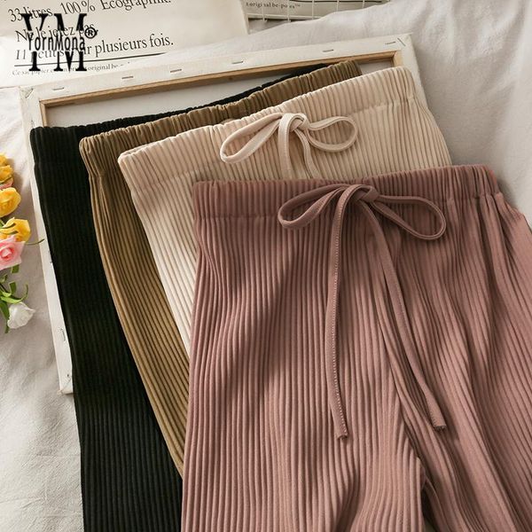 capris yornmona 2020 early autumn women pants korean fashion all match elastic high waist women trousers casual female wide leg pants, Black;white
capris yornmona 2020 early autumn women pants korean fashion all match elastic high waist women trousers casual female wide leg pants, Black;white