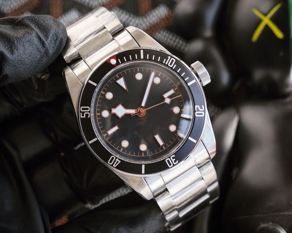 new luxury men's automatic mechanical watch 43mm black, blue and red dial stainless steel strap montre de luxe, Slivery;brown
new luxury men's automatic mechanical watch 43mm black, blue and red dial stainless steel strap montre de luxe, Slivery;brown