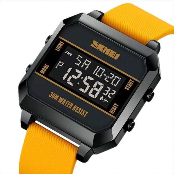 square sports electronic watch men's outdoor luminous waterproof student watch trend teen alarm clock wristwatch, Silver
square sports electronic watch men's outdoor luminous waterproof student watch trend teen alarm clock wristwatch, Silver