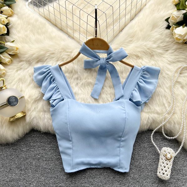 women's tanks cami's ruffles square collar tank sweet summer sleeveless with chest pad solid color camis fashion backless crop 23, White
women's tanks cami's ruffles square collar tank sweet summer sleeveless with chest pad solid color camis fashion backless crop 23, White